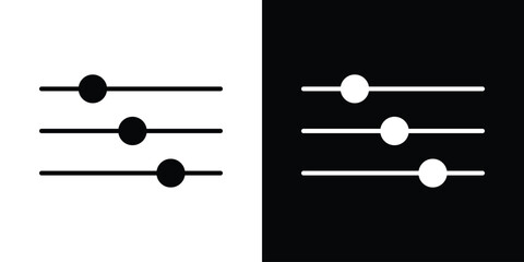 Filter Control icon in flat version on black and white background