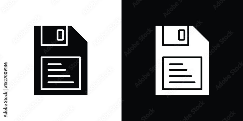 Fototapete floppy disk icon in flat version on black and white background