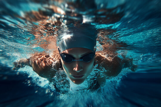 Female swimmer underwater view