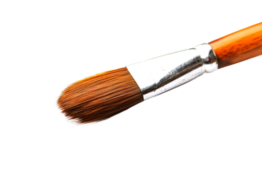 Artistic brush techniques studio creative space close-up art inspiration isolated on transparent background