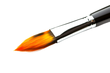 Creative painting techniques using a brush art studio visual guide bright colors close-up cut out on transparent background