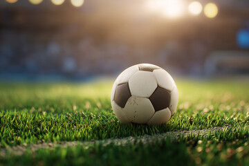 Obraz premium Soccer ball on field