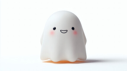 Fototapeta premium Cute cartoon ghost character isolated on white background