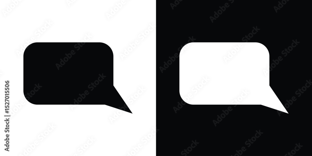 Fototapete message icon in flat version on black and white background