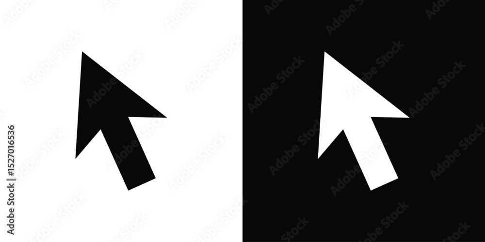 Fototapete Mouse pointer icon in flat version on black and white background