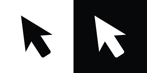 Mouse icon in flat version on black and white background