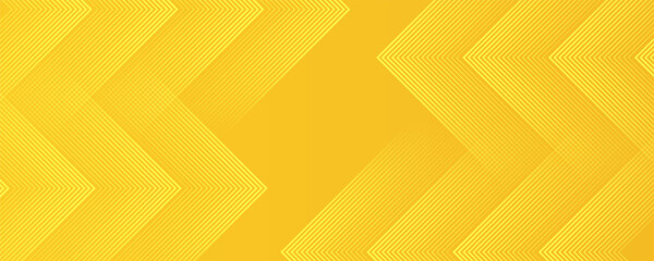 Abstract yellow gradient arrow shape overlay layer background with arrow pattern and shadow. Modern graphic element. Suit for poster, brochure, banner, business, cover, web, flyer. Vector illustration