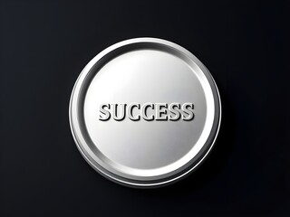 Metallic shield with bold reflective "SUCCESS" letters symbolizing resilience, strength, protection, and personal or professional achievement