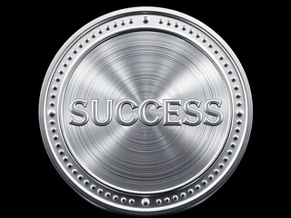 Metallic shield with bold reflective "SUCCESS" letters symbolizing resilience, strength, protection, and personal or professional achievement