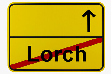 Illustration eines Ortsausgangsschildes von Lorch in Baden-Württemberg	