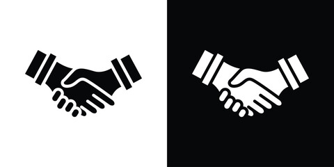 Partner icon in flat version on black and white background