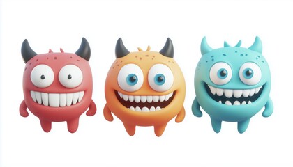 Adorable Monster Face Design For T-Shirt Printing, Perfect For Kids Or Fun-Loving Adults Who Want To Make A Statement.