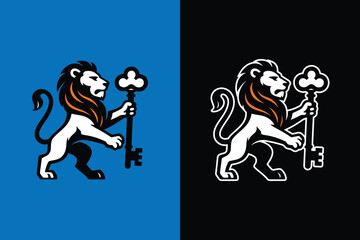 lion key logo 