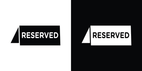 Reservation table icon in flat version on black and white background