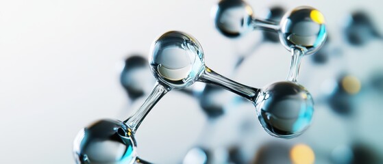 Molecule structure magnified with droplets