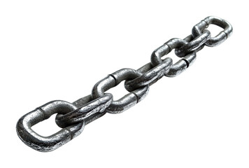 Obraz premium Industrial chain link close-up warehouse environment metal detailed view isolated on transparent background