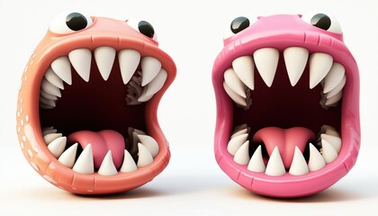 Cheeky Monster Mouths: Open And Closed With Tongues And Teeth Perfect For Birthday Parties. Ideal For Adding A Touch Of Fun To Celebrations.