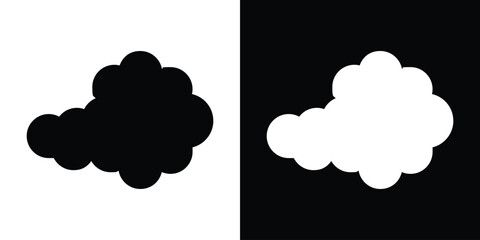Smoke icon in flat version on black and white background