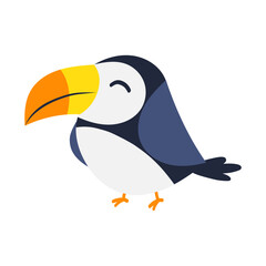 Cartoon Illustration of a Cute Toucan