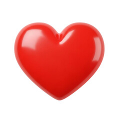 Heart Icon 3D Rendering on Transparent Background Design