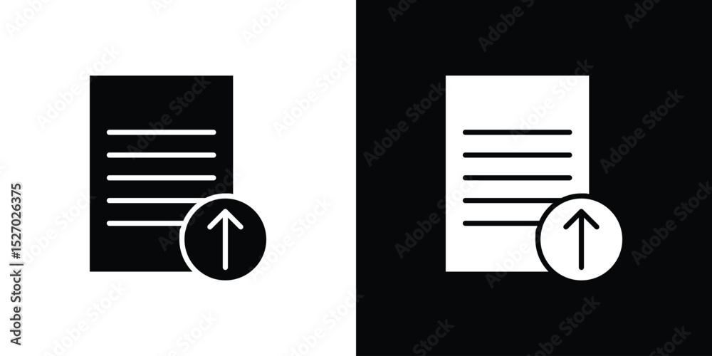 Aufkleber Upload file icon in flat version on black and white background