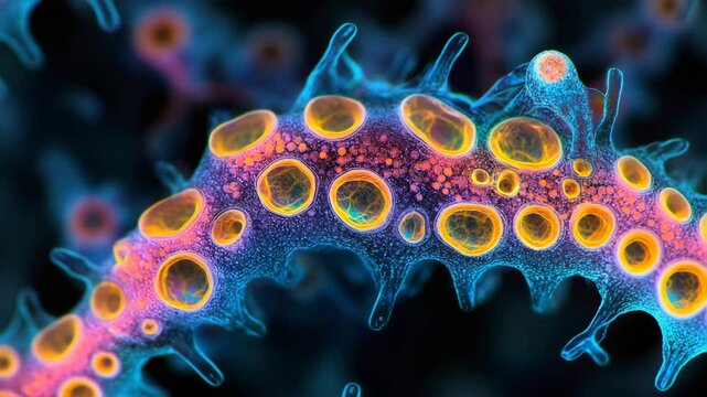 3d rendered illustration of bacteria, octopus, virus