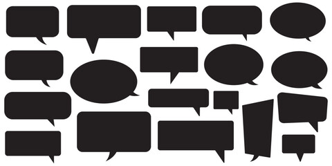 Obraz premium Speech Bubble set. Talk bubble. Cloud speech bubbles collection. message icon or logo isolated sign symbol.Comment icon speech bubble symbol. comic dialog clouds. Talk and think vector comics bubbles 