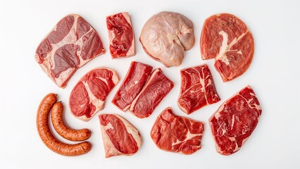various types of fresh meat barbecue kitchen quality meat butcher shop