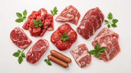 various types of fresh meat barbecue kitchen quality meat butcher shop