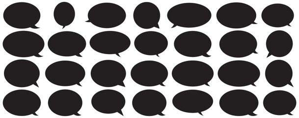 Fototapeta premium Speech Bubble set. Talk bubble. Cloud speech bubbles collection. message icon or logo isolated sign symbol.Comment icon speech bubble symbol. comic dialog clouds. Talk and think vector comics bubbles 