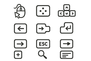 Computer keyboard and mouse icons on green background