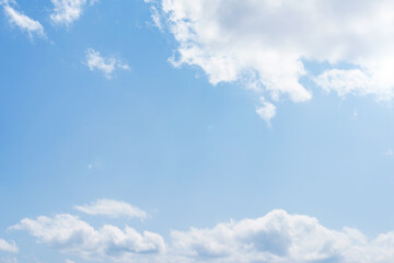 Beautiful spring or summer sky background with copy space