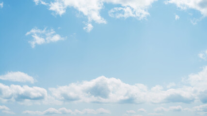 Beautiful sunny spring or summer sky banner with copy space
