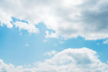 Beautiful sunny spring or summer sky background with copy space