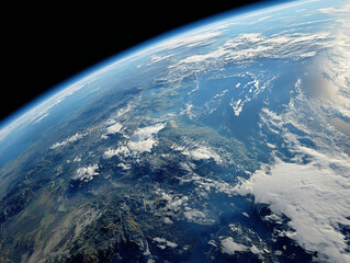 Earth from space showing continents and oceans