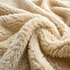 Cozy Fluffy Wool Texture Warm Beige Background Image for Design Projects