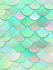 Turquoise mermaid scales forming repeating pattern background