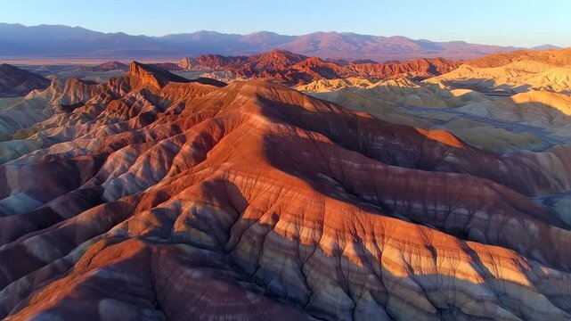 Painted Hills at Sunrise: Layered Rock Formations