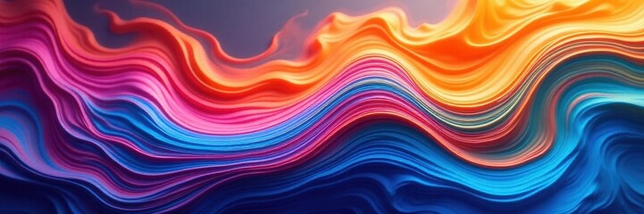 Obraz premium Fluid rainbow swirls, vibrant hues, HD texture, dynamic, effect