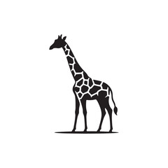 **"Elegant Giraffe Vector Silhouette: Tall African Mammal Design Featuring Long Neck, Distinctive Spots, and Graceful Stance in Clean, Minimalist Style for Crafts and Digital Art"**

