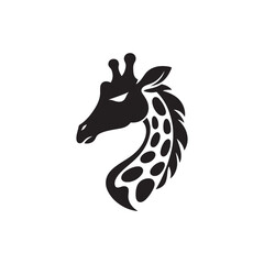 **"Elegant Giraffe Vector Silhouette: Tall African Mammal Design Featuring Long Neck, Distinctive Spots, and Graceful Stance in Clean, Minimalist Style for Crafts and Digital Art"**
