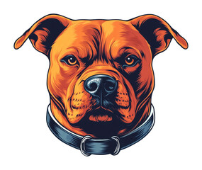 Powerful dog portrait studio vibrant colors close-up strength and loyalty cut out on transparent background