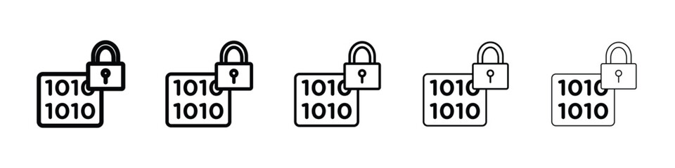 Binary Lock icon vector collection. EPS 10
