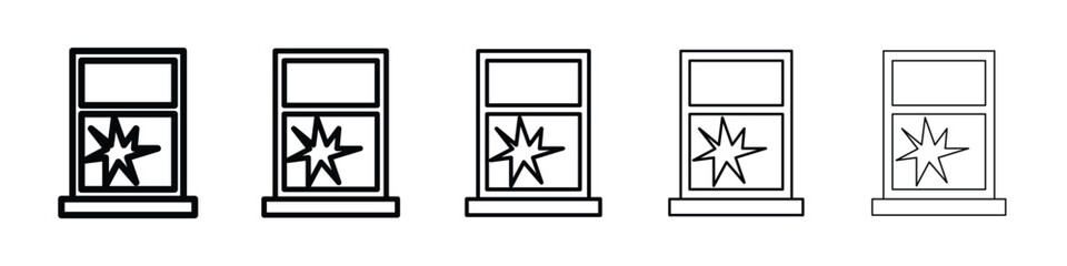 Broken window icon vector collection. EPS 10