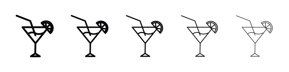 Citrus Martini glass icon vector collection. EPS 10
