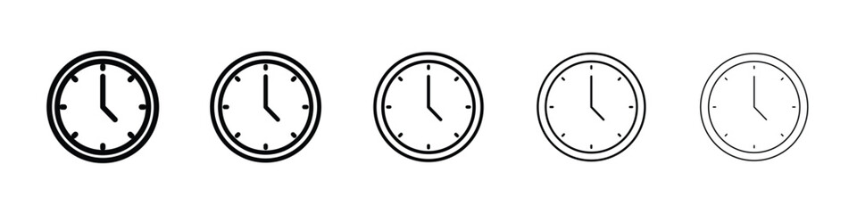 Clock-five icon vector collection. EPS 10