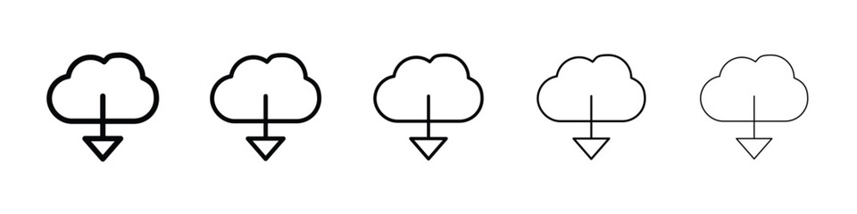 Cloud download icon vector collection. EPS 10
