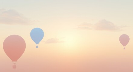 Fototapeta premium Dreamy Hot Air Balloon Festival Illustration