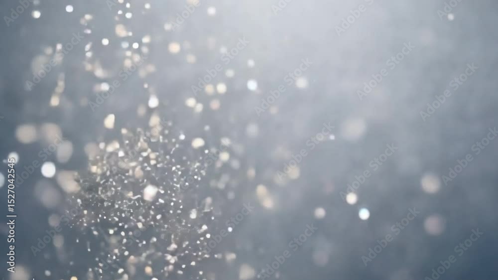 Poster ethereal depth mesmerizing display of floating shimmering particles in soft focus, creating magical 