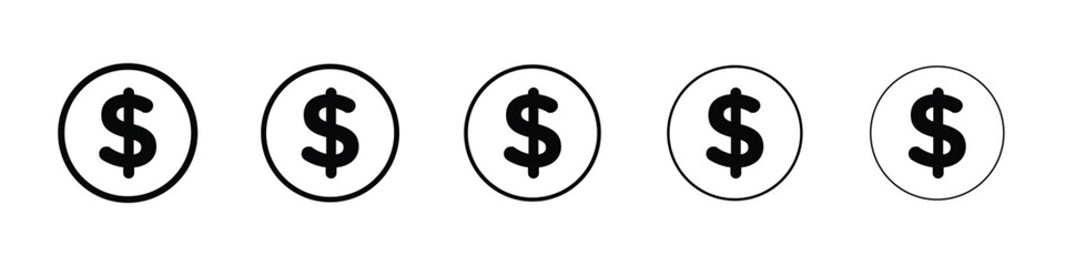 Dollar icon vector collection. EPS 10